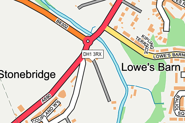 DH1 3RX map - OS OpenMap – Local (Ordnance Survey) DH1 3RX map - OS OpenMap – Local (Ordnance Survey)