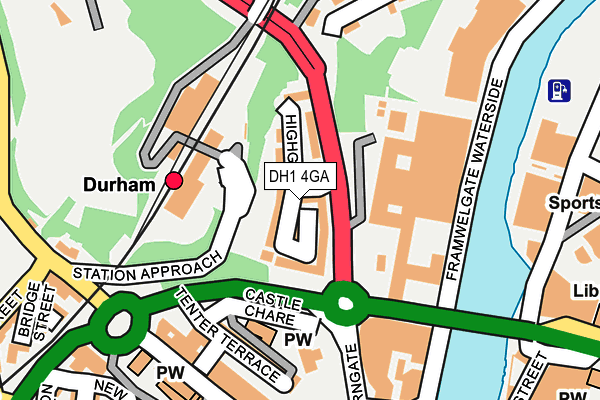 DH1 4GA map - OS OpenMap – Local (Ordnance Survey)