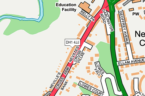 DH1 4JJ map - OS OpenMap – Local (Ordnance Survey) DH1 4JJ map - OS OpenMap – Local (Ordnance Survey)