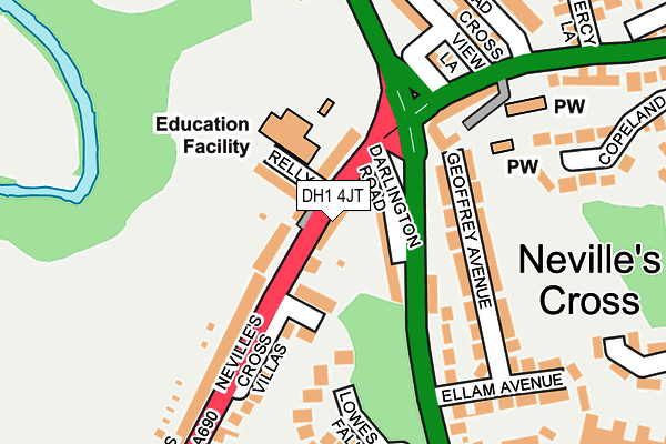 DH1 4JT map - OS OpenMap – Local (Ordnance Survey) DH1 4JT map - OS OpenMap – Local (Ordnance Survey)