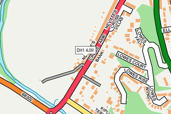 DH1 4JW map - OS OpenMap – Local (Ordnance Survey) DH1 4JW map - OS OpenMap – Local (Ordnance Survey)
