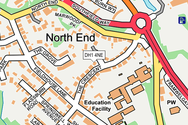 DH1 4NE map - OS OpenMap – Local (Ordnance Survey)