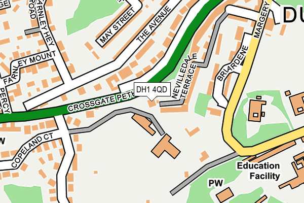 DH1 4QD map - OS OpenMap – Local (Ordnance Survey) DH1 4QD map - OS OpenMap – Local (Ordnance Survey)