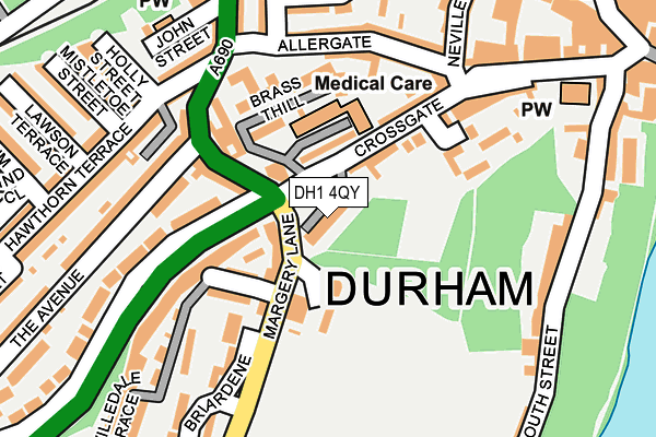 DH1 4QY map - OS OpenMap – Local (Ordnance Survey) DH1 4QY map - OS OpenMap – Local (Ordnance Survey)