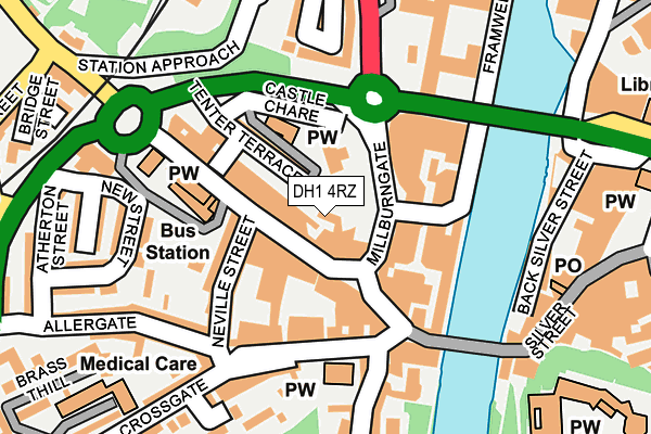 DH1 4RZ map - OS OpenMap – Local (Ordnance Survey) DH1 4RZ map - OS OpenMap – Local (Ordnance Survey)