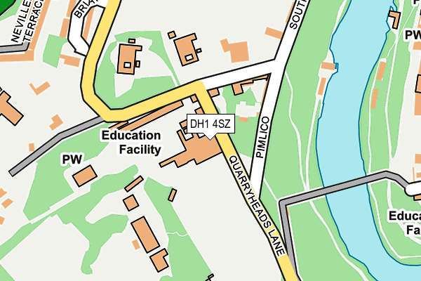 DH1 4SZ map - OS OpenMap – Local (Ordnance Survey) DH1 4SZ map - OS OpenMap – Local (Ordnance Survey)