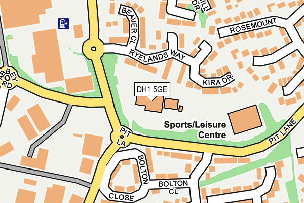 DH1 5GE map - OS OpenMap – Local (Ordnance Survey) DH1 5GE map - OS OpenMap – Local (Ordnance Survey)