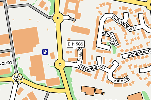 DH1 5GS map - OS OpenMap – Local (Ordnance Survey) DH1 5GS map - OS OpenMap – Local (Ordnance Survey)