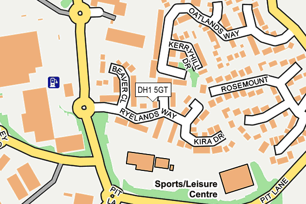 DH1 5GT map - OS OpenMap – Local (Ordnance Survey) DH1 5GT map - OS OpenMap – Local (Ordnance Survey)