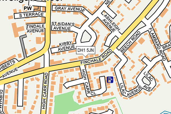 DH1 5JN map - OS OpenMap – Local (Ordnance Survey) DH1 5JN map - OS OpenMap – Local (Ordnance Survey)