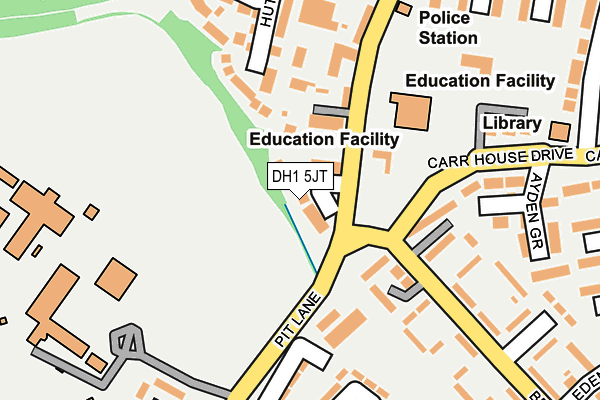 DH1 5JT map - OS OpenMap – Local (Ordnance Survey) DH1 5JT map - OS OpenMap – Local (Ordnance Survey)