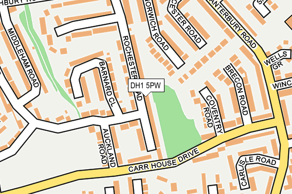 DH1 5PW map - OS OpenMap – Local (Ordnance Survey) DH1 5PW map - OS OpenMap – Local (Ordnance Survey)