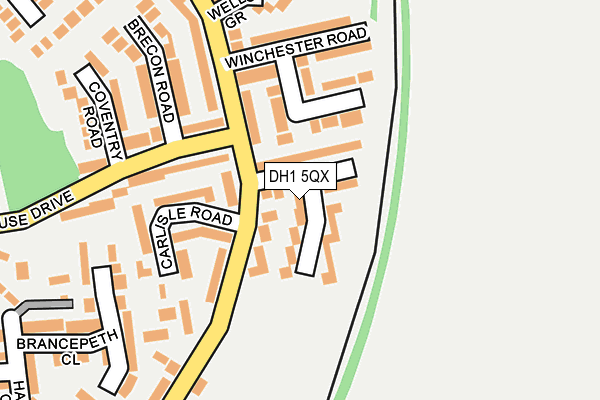 DH1 5QX map - OS OpenMap – Local (Ordnance Survey) DH1 5QX map - OS OpenMap – Local (Ordnance Survey)