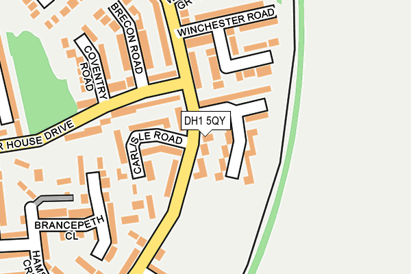 DH1 5QY map - OS OpenMap – Local (Ordnance Survey) DH1 5QY map - OS OpenMap – Local (Ordnance Survey)