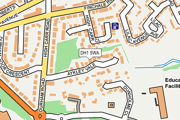 DH1 5WA map - OS OpenMap – Local (Ordnance Survey) DH1 5WA map - OS OpenMap – Local (Ordnance Survey)