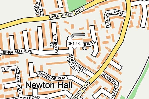 DH1 5XJ map - OS OpenMap – Local (Ordnance Survey) DH1 5XJ map - OS OpenMap – Local (Ordnance Survey)