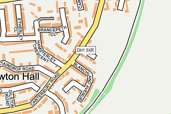 DH1 5XR map - OS OpenMap – Local (Ordnance Survey) DH1 5XR map - OS OpenMap – Local (Ordnance Survey)