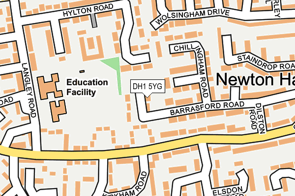 DH1 5YG map - OS OpenMap – Local (Ordnance Survey) DH1 5YG map - OS OpenMap – Local (Ordnance Survey)