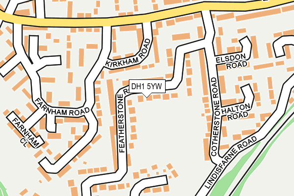 DH1 5YW map - OS OpenMap – Local (Ordnance Survey) DH1 5YW map - OS OpenMap – Local (Ordnance Survey)