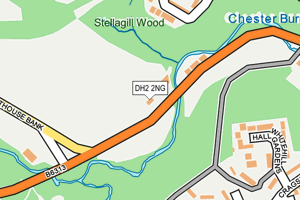 DH2 2NG map - OS OpenMap – Local (Ordnance Survey)
