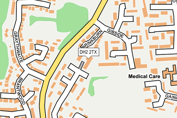 DH2 2TX map - OS OpenMap – Local (Ordnance Survey) DH2 2TX map - OS OpenMap – Local (Ordnance Survey)