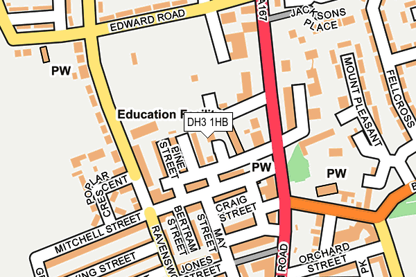 DH3 1HB map - OS OpenMap – Local (Ordnance Survey)