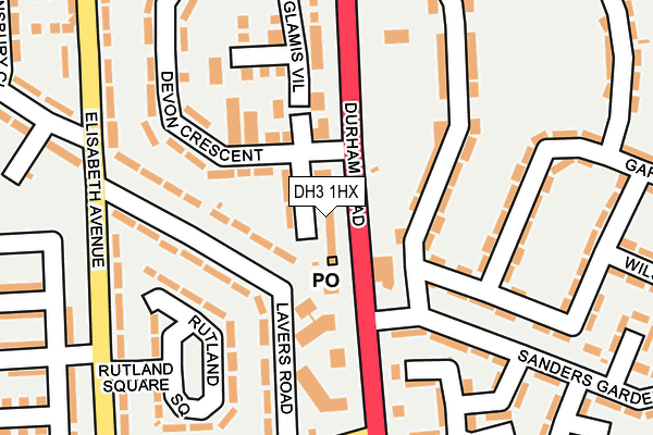 DH3 1HX map - OS OpenMap – Local (Ordnance Survey) DH3 1HX map - OS OpenMap – Local (Ordnance Survey)