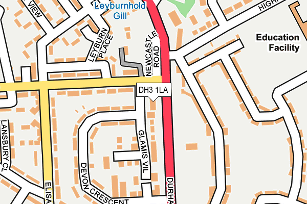 DH3 1LA map - OS OpenMap – Local (Ordnance Survey) DH3 1LA map - OS OpenMap – Local (Ordnance Survey)