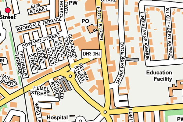 DH3 3HJ map - OS OpenMap – Local (Ordnance Survey) DH3 3HJ map - OS OpenMap – Local (Ordnance Survey)