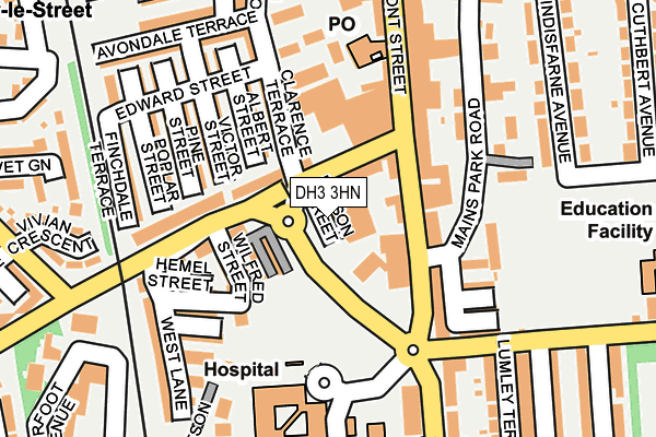 DH3 3HN map - OS OpenMap – Local (Ordnance Survey) DH3 3HN map - OS OpenMap – Local (Ordnance Survey)