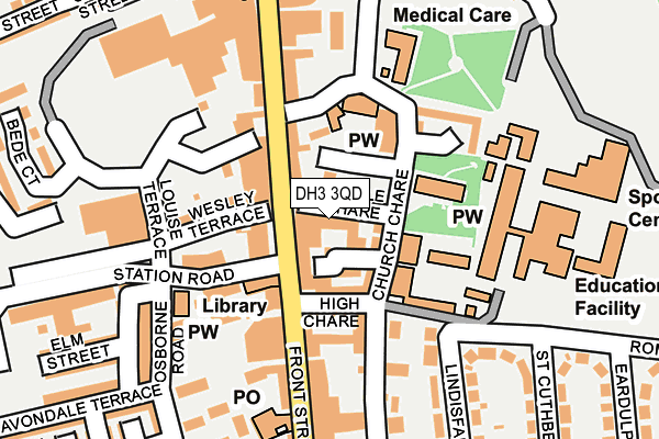 DH3 3QD map - OS OpenMap – Local (Ordnance Survey)