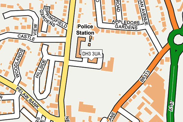 DH3 3UA map - OS OpenMap – Local (Ordnance Survey) DH3 3UA map - OS OpenMap – Local (Ordnance Survey)