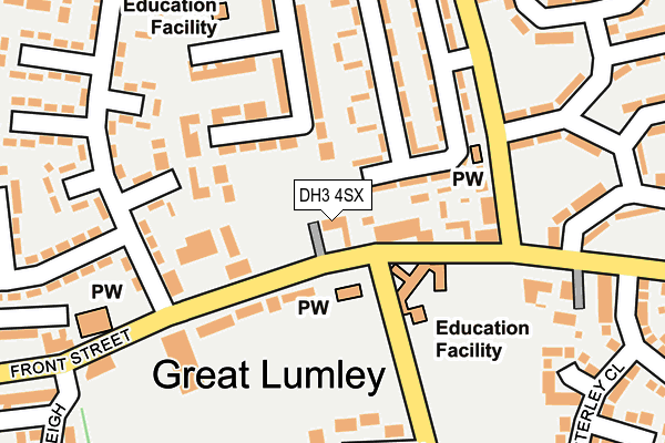 DH3 4SX map - OS OpenMap – Local (Ordnance Survey) DH3 4SX map - OS OpenMap – Local (Ordnance Survey)