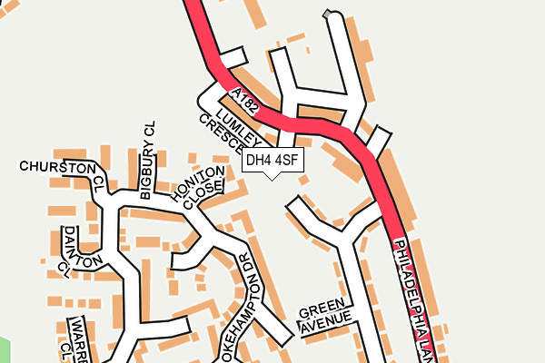 DH4 4SF map - OS OpenMap – Local (Ordnance Survey) DH4 4SF map - OS OpenMap – Local (Ordnance Survey)
