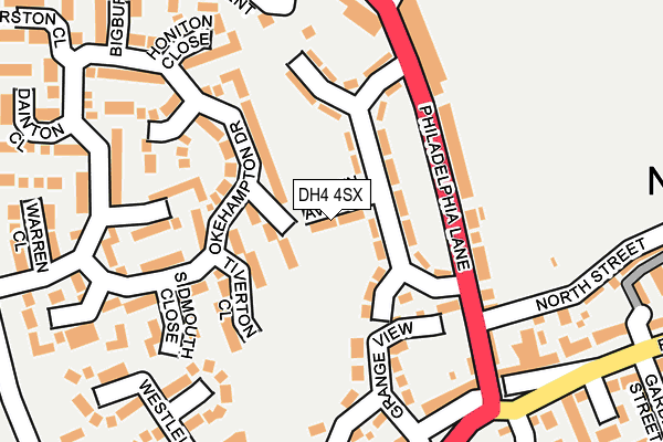 DH4 4SX map - OS OpenMap – Local (Ordnance Survey) DH4 4SX map - OS OpenMap – Local (Ordnance Survey)