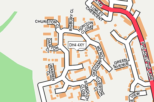 DH4 4XY map - OS OpenMap – Local (Ordnance Survey) DH4 4XY map - OS OpenMap – Local (Ordnance Survey)