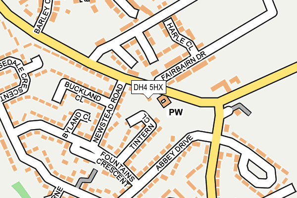 DH4 5HX map - OS OpenMap – Local (Ordnance Survey) DH4 5HX map - OS OpenMap – Local (Ordnance Survey)