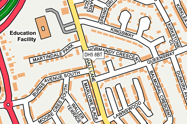 DH5 8BT map - OS OpenMap – Local (Ordnance Survey) DH5 8BT map - OS OpenMap – Local (Ordnance Survey)