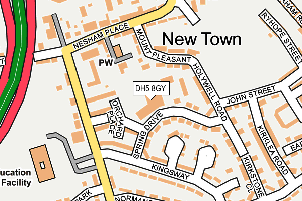 DH5 8GY map - OS OpenMap – Local (Ordnance Survey)