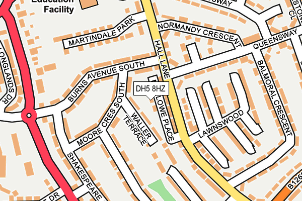DH5 8HZ map - OS OpenMap – Local (Ordnance Survey) DH5 8HZ map - OS OpenMap – Local (Ordnance Survey)