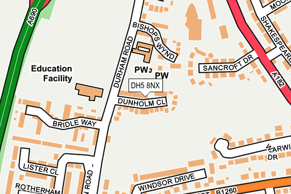 DH5 8NX map - OS OpenMap – Local (Ordnance Survey) DH5 8NX map - OS OpenMap – Local (Ordnance Survey)