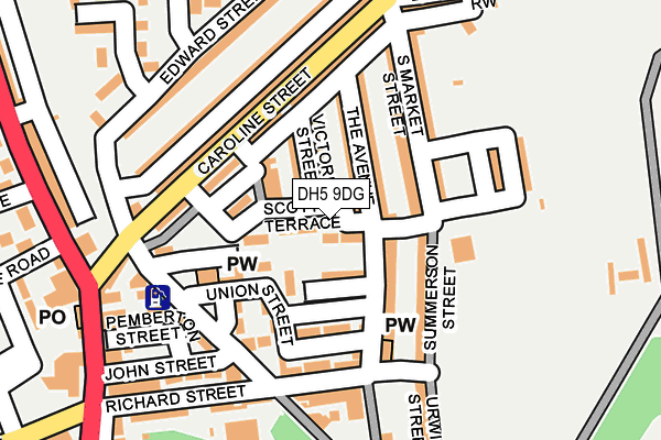 DH5 9DG map - OS OpenMap – Local (Ordnance Survey) DH5 9DG map - OS OpenMap – Local (Ordnance Survey)