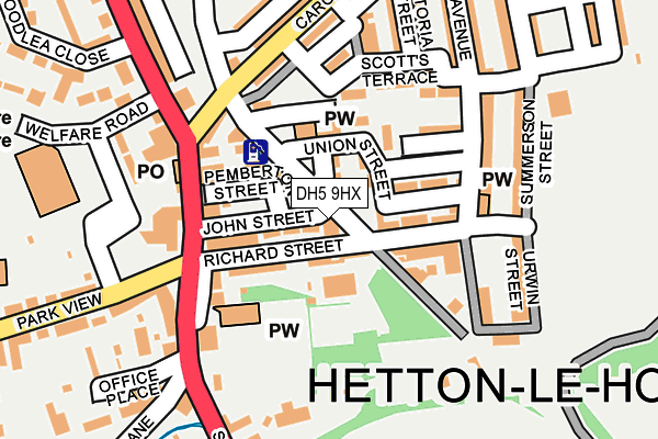 DH5 9HX map - OS OpenMap – Local (Ordnance Survey) DH5 9HX map - OS OpenMap – Local (Ordnance Survey)