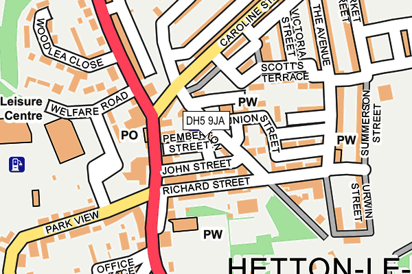 DH5 9JA map - OS OpenMap – Local (Ordnance Survey) DH5 9JA map - OS OpenMap – Local (Ordnance Survey)