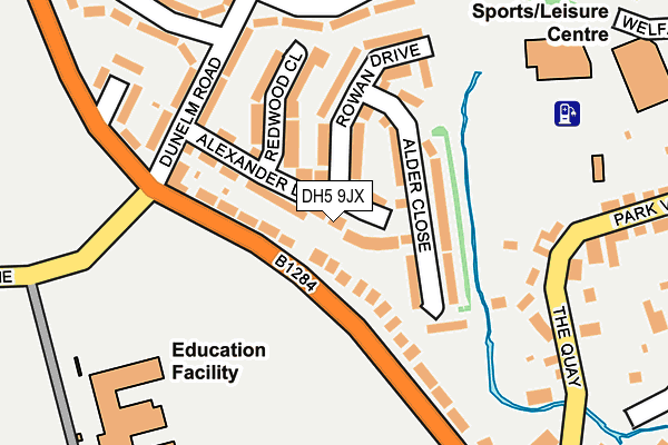 DH5 9JX map - OS OpenMap – Local (Ordnance Survey) DH5 9JX map - OS OpenMap – Local (Ordnance Survey)
