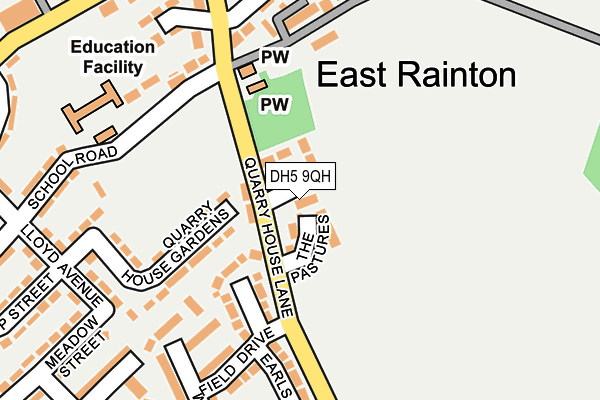 DH5 9QH map - OS OpenMap – Local (Ordnance Survey) DH5 9QH map - OS OpenMap – Local (Ordnance Survey)