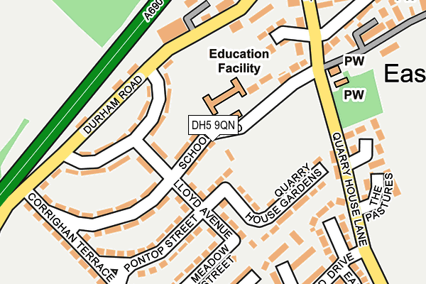 DH5 9QN map - OS OpenMap – Local (Ordnance Survey) DH5 9QN map - OS OpenMap – Local (Ordnance Survey)