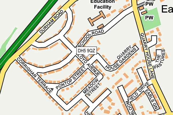 DH5 9QZ map - OS OpenMap – Local (Ordnance Survey) DH5 9QZ map - OS OpenMap – Local (Ordnance Survey)