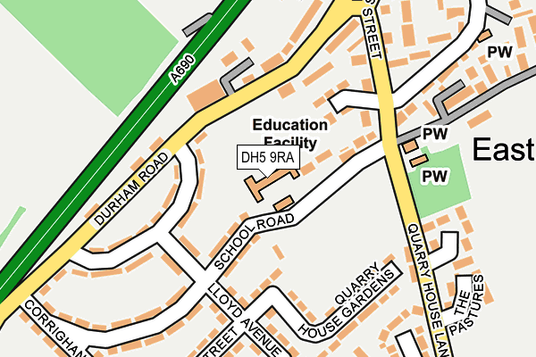 DH5 9RA map - OS OpenMap – Local (Ordnance Survey) DH5 9RA map - OS OpenMap – Local (Ordnance Survey)