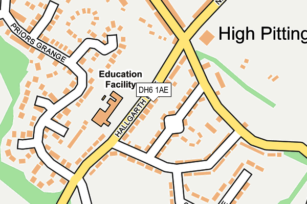 DH6 1AE map - OS OpenMap – Local (Ordnance Survey) DH6 1AE map - OS OpenMap – Local (Ordnance Survey)
